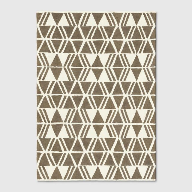 7'x10' Microplush Geo Knitted Area Rug Linen - Project 62™