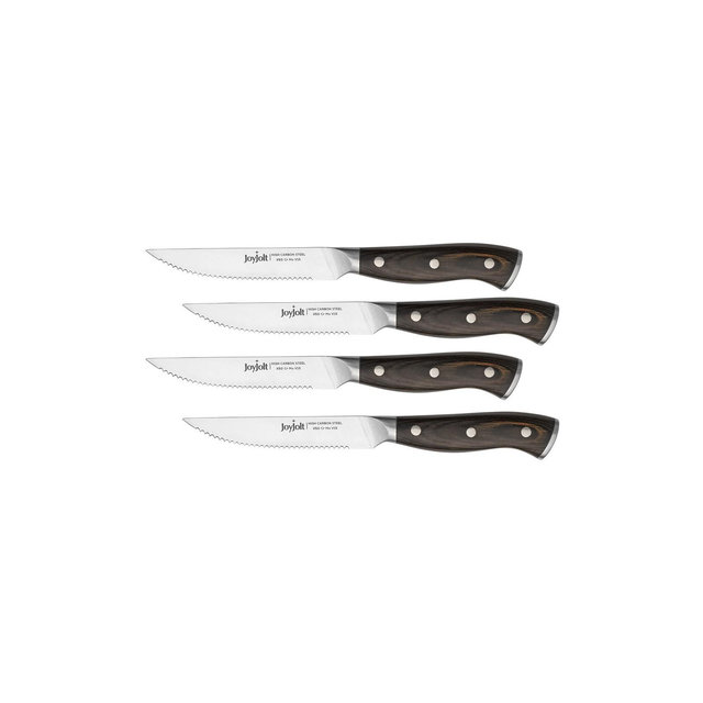 JoyJolt 4pc Steak Knives Set of 4. High Carbon, x50 German Steel Kitchen Knife Set