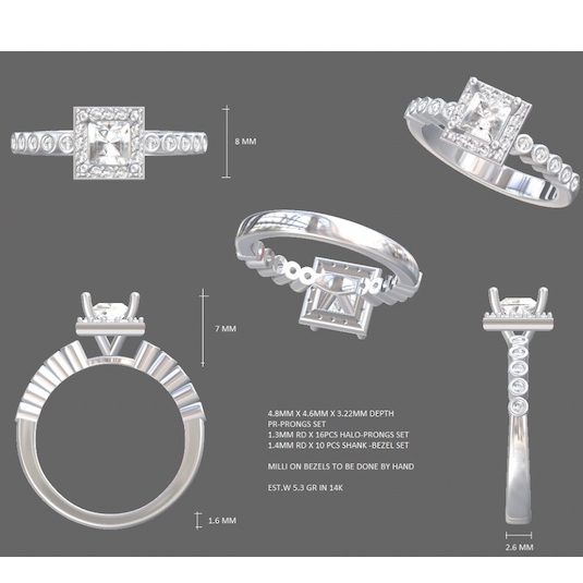 Proofs of Taisha's ring when Catherine began the customization process!