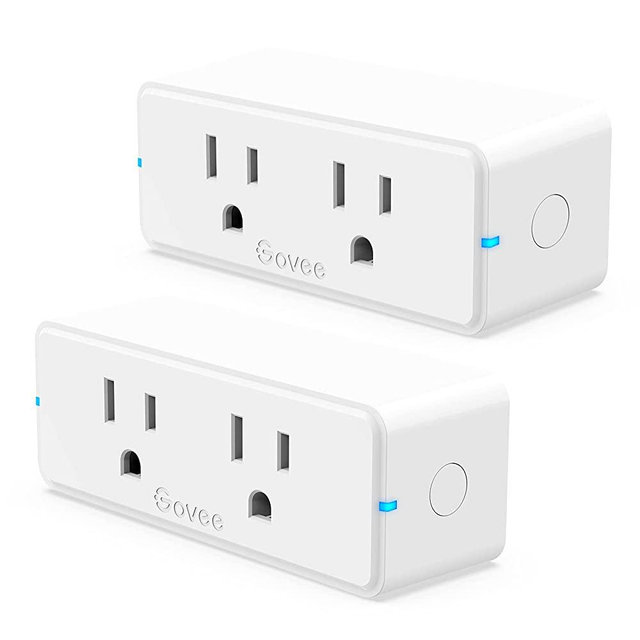 Govee Dual Smart Plug 2 Pack, 15A WiFi Bluetooth Outlet, Work with Alexa and Google Assistant, 2-in-1 Compact Design, Govee Home App Control Remotely with No Hub Required, Timer, FCC and ETL Certified