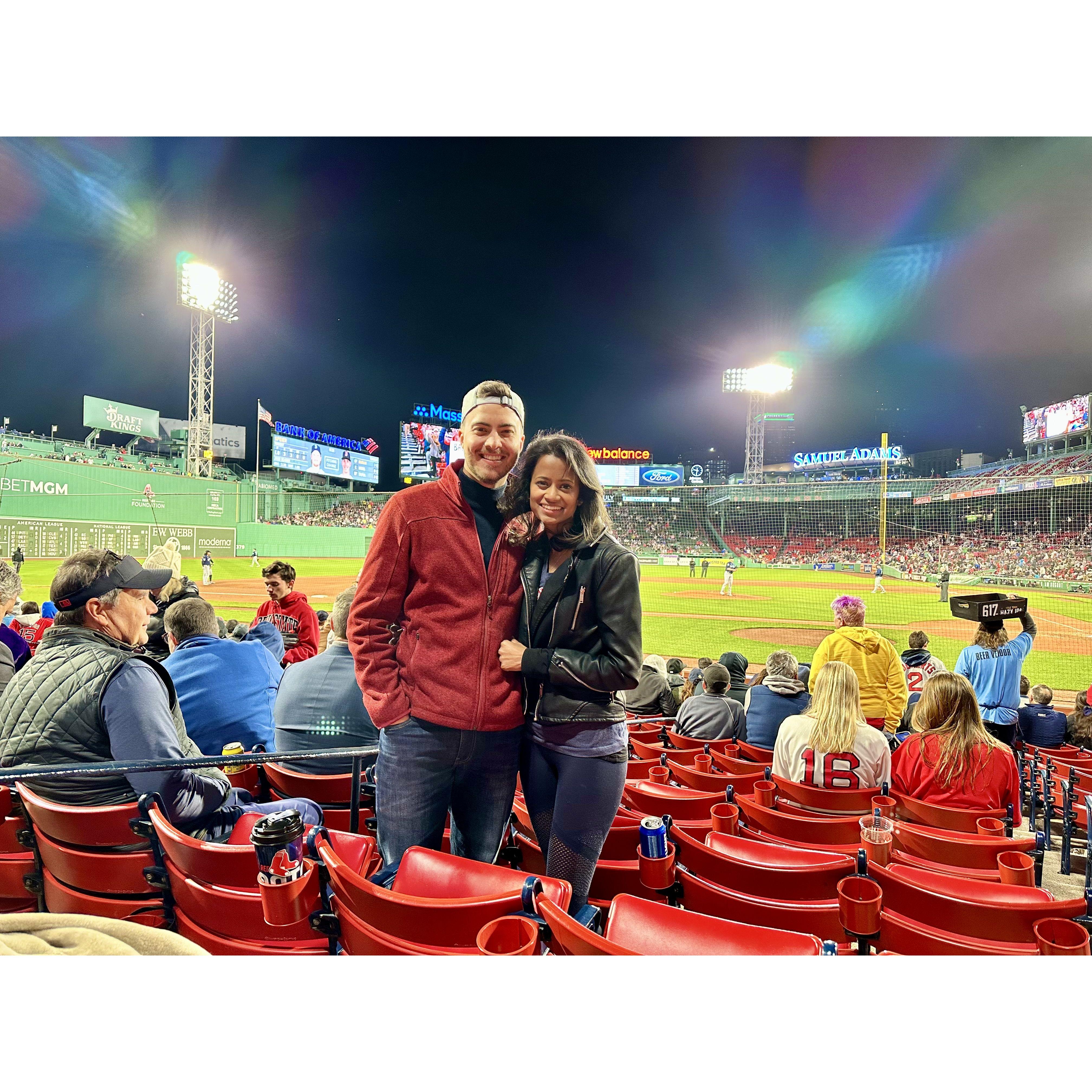 In typical Todd fashion, a surprise arrival and same day tickets for our first baseball game together (his other favorite pastime)