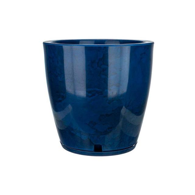 Amsterdan Large Blue Marble Effect Resin Planter Bowl