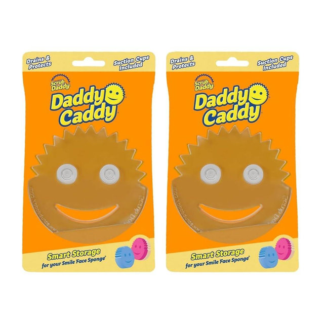 Scrub Daddy Holder for Sink Caddy Dish Sponge & Cleaning Organiser, Quick Dry Kitchen Accessory, Bathroom Organiser, Washing Accessories, Under Sink Sponge Holder 2 Pack