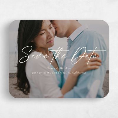 White Rounded Wedding Save the Date - Dacosta Photo