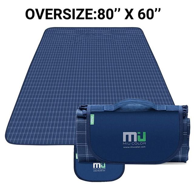 MIU COLOR Large Waterproof Outdoor Picnic Blanket, Sandproof and Waterproof Picnic Blanket Tote for Camping Hiking Grass Travelling