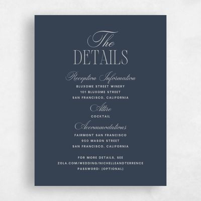 Grayed Navy, Blue Wedding Enclosure - Solange