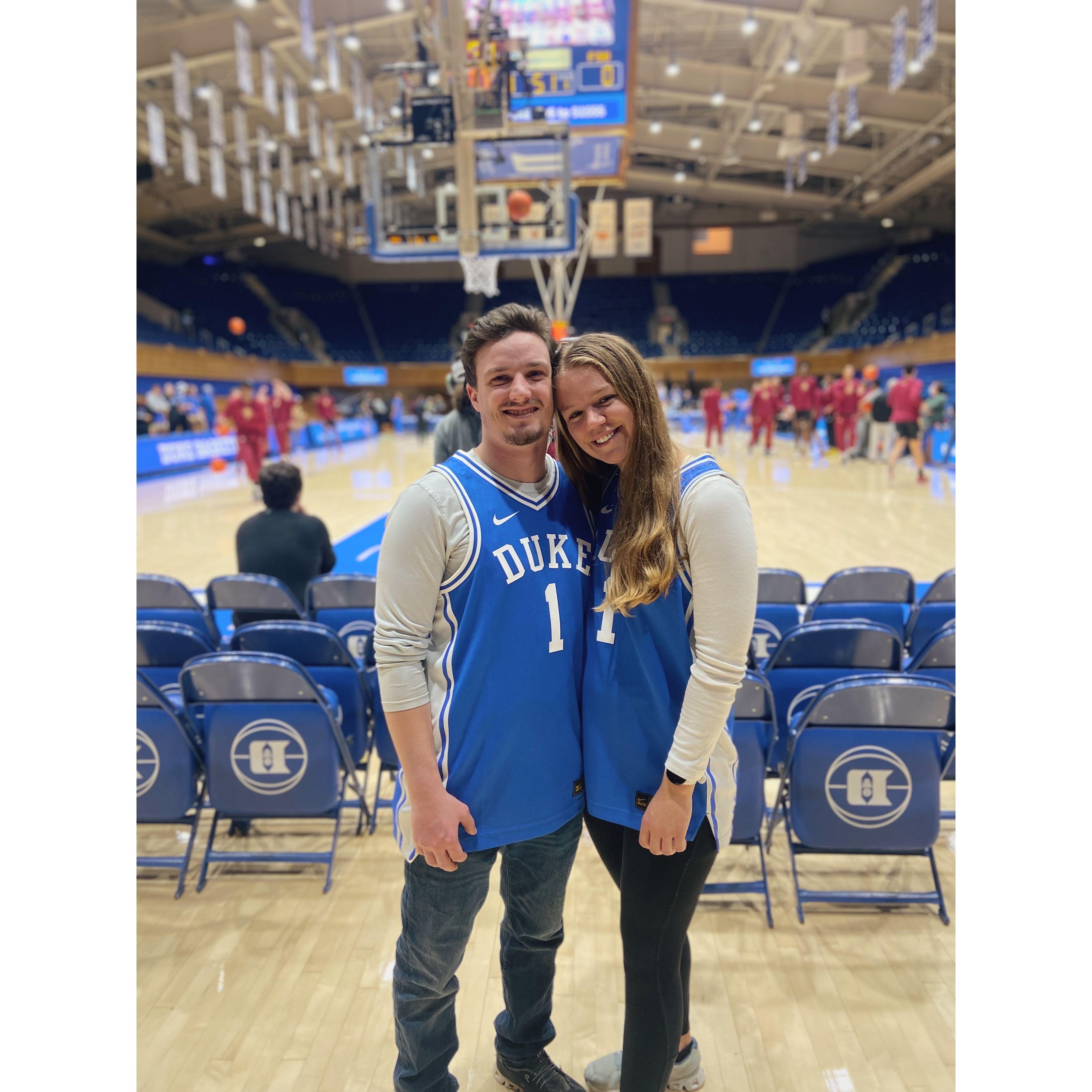 Front row at a Duke basketball game