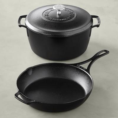 Lodge Blacklock Triple Seasoned Cast Iron 3-Piece Dutch Oven and Skillet Set