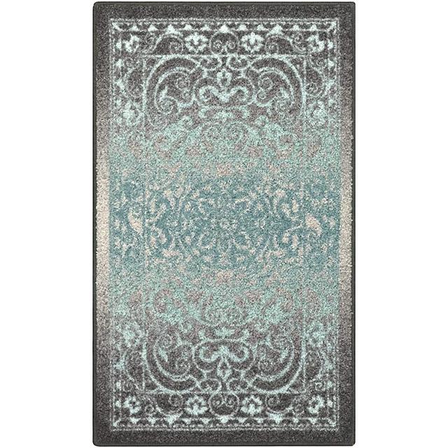 Maples Rugs Pelham Vintage Kitchen Rugs Non Skid Accent Area Carpet [Made in USA], 2'6 x 3'10, Grey/Blue, Model:AG4055402
