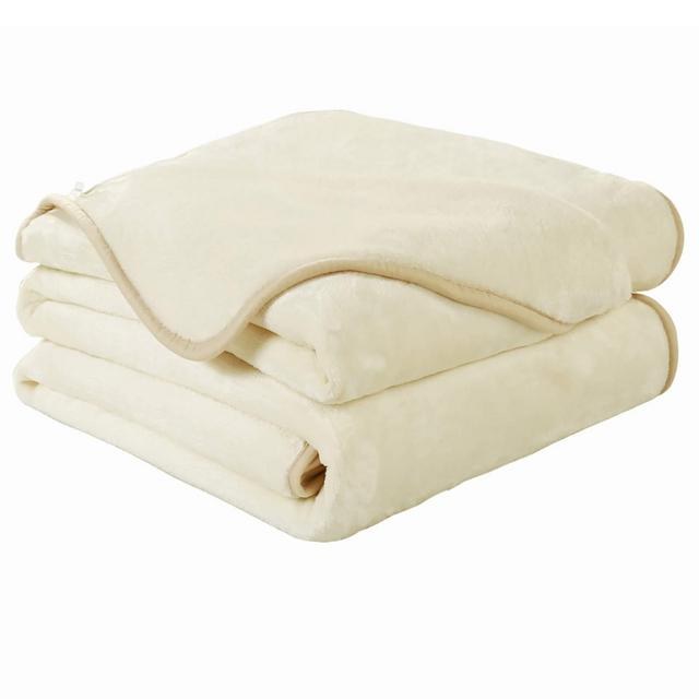 EASELAND Soft King Size Blanket Winter Warm Microplush Lightweight Thermal Fleece Blankets for Couch Bed Sofa,90x108 Inches,Ivory