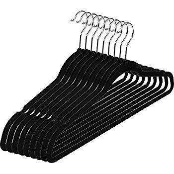 AmazonBasics Velvet Suit Hangers - 50 Pack, Black
