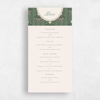 Green Wedding Menu - Clematide
