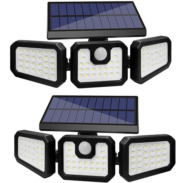 Solar Lights Outdoor, Sonata 74 LED Solar Motion Sensor Light Outdoor with 270° Wide Angle, IP65 Waterproof Super Bright Solar Flood Lights with 3 Lighting Modes for Front Door, Yard (2 Pack)