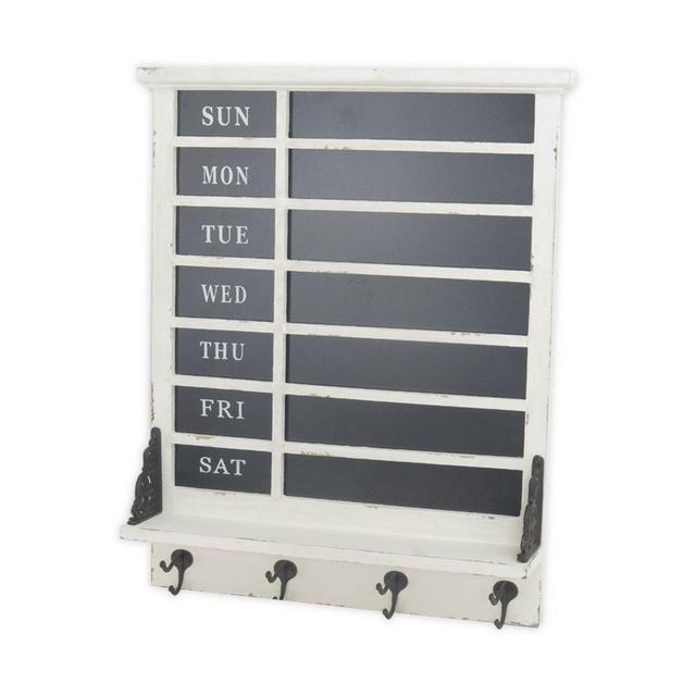 Bee & Willow™ Home Days of the Week Chalkboard with 4 Hooks in White/Black