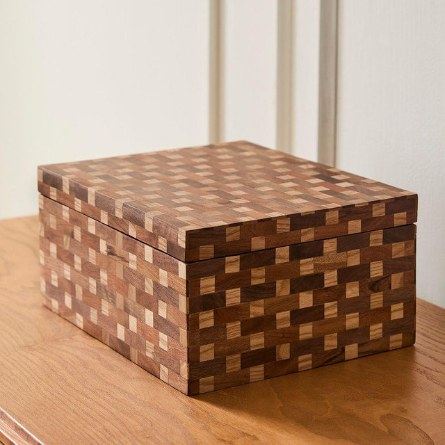 Pierce & Ward Marquetry Wood Box, 10X12