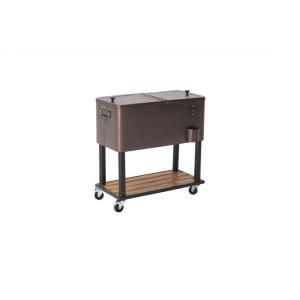 80 Qt. 4 Wheeled Hammered Copper Cooler with Bottle Opener