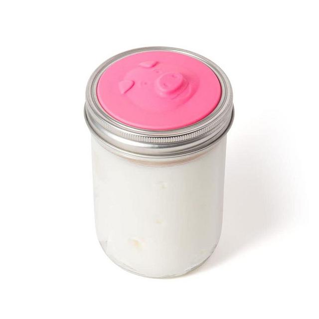 Jarware Silicone Bacon Grease Saver Mason Jar Lid, Wide Mouth