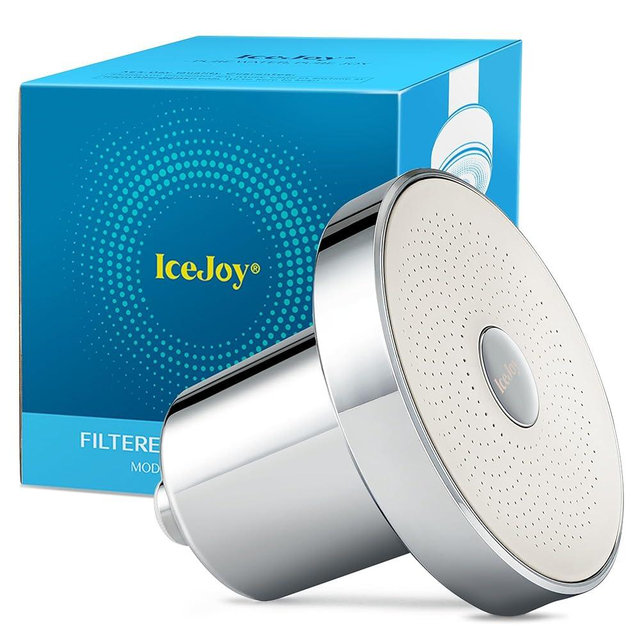 IceJoy Filtered Shower Head - Scientifically Evaluated, High-Efficiency Shower Head with Filters for Enhanced Hair & Skin Health, Minimize Hair Loss, Preserve Color-Treated Hair(Modern Chrome)