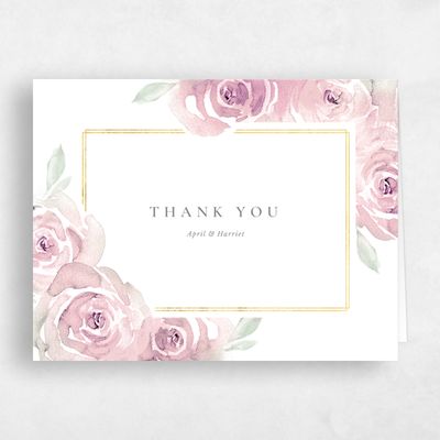 Berry Rose, Pink Wedding Thank You - Roana Landscape Foil