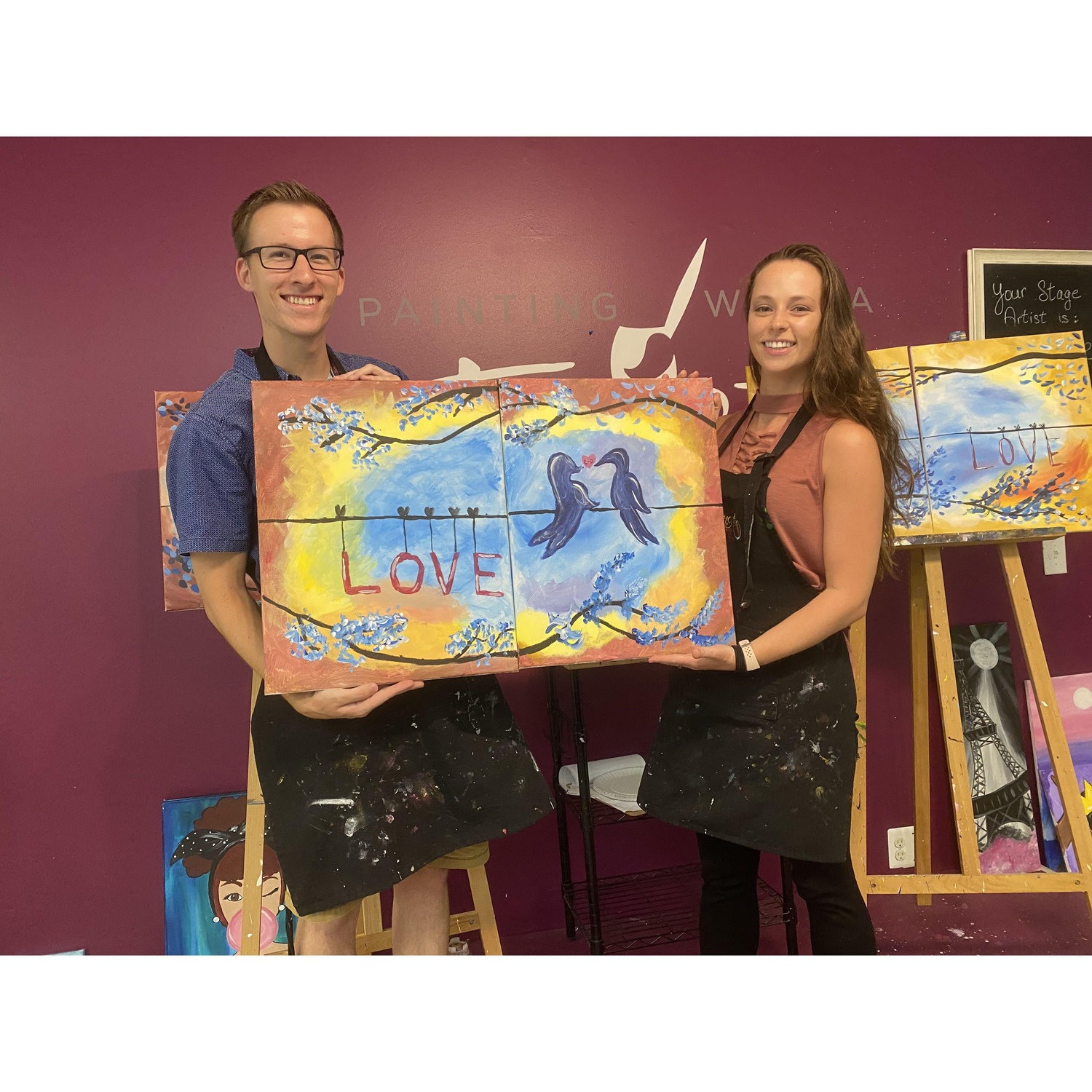 Our First Anniversary - Date night at Painting With a Twist