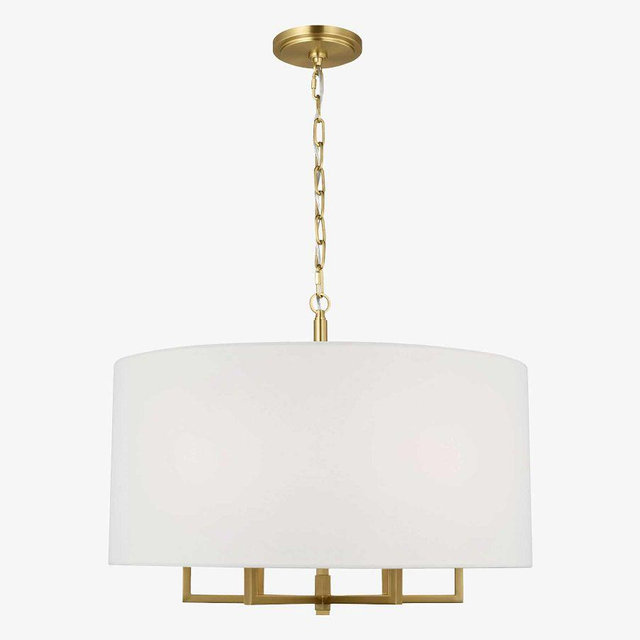 Heloise Metal Round Chandelier, Burnished Brass