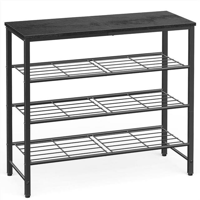 Kitsure Shoe Rack for Closet, Shoe Organizer with Leveling Feet, Sturdy & Rust-Proof Shoe Storage for Entryway, Bedroom, Living Room, 29.5" x 11.4" x 24.8", Black