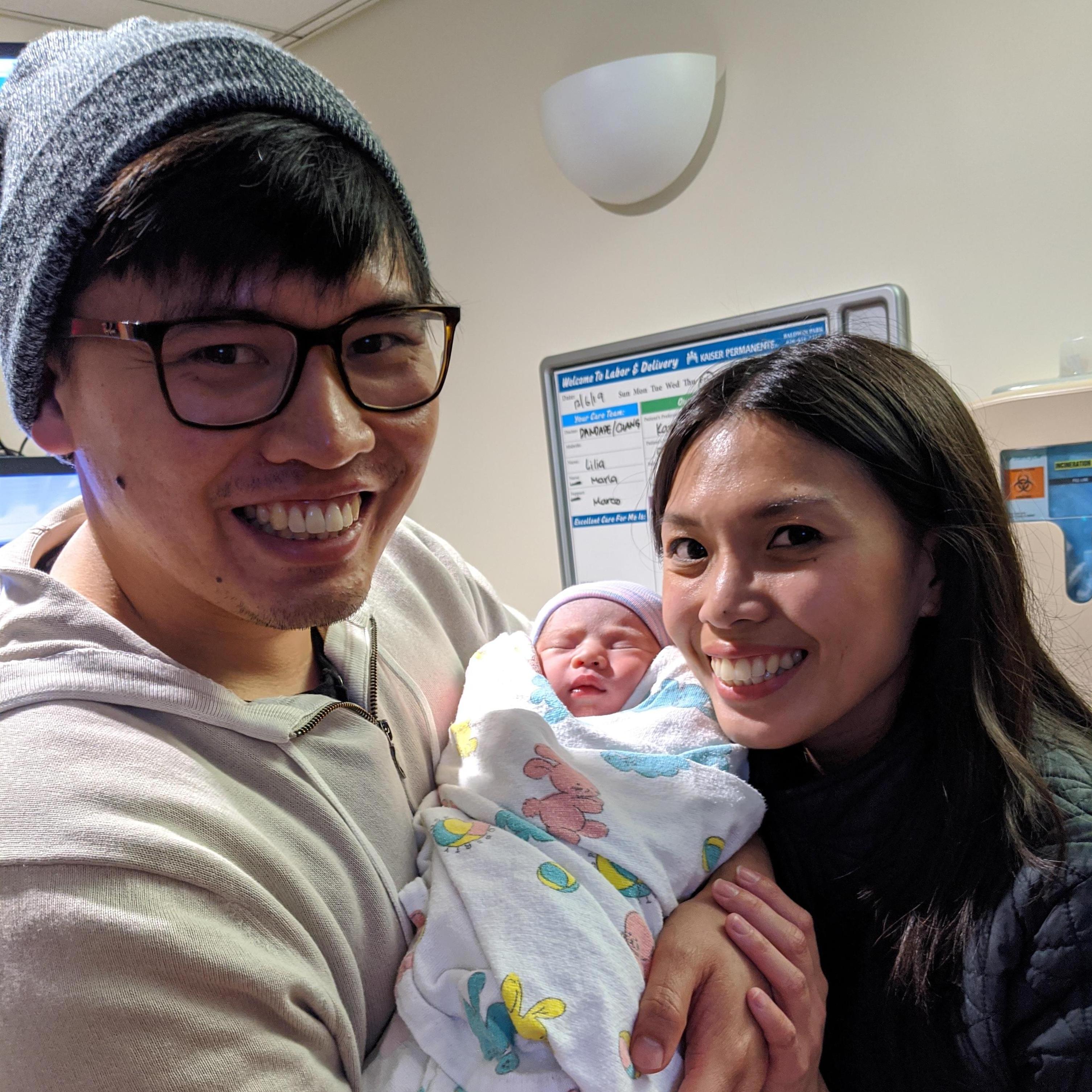 Visiting Kacie's newborn nephew, Justin, in 2019!