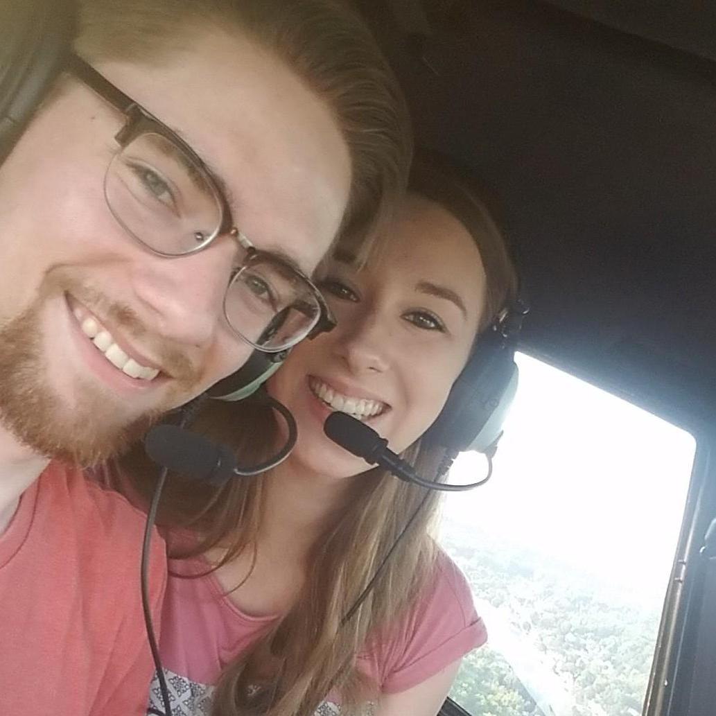 This was taken during our first helicopter ride!