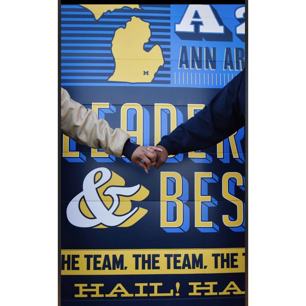 Coming to play at The University of Michigan and staying after college brought our love together. Tiffany is a proud alumni, and Glenn has always been an avid Michigan fan.