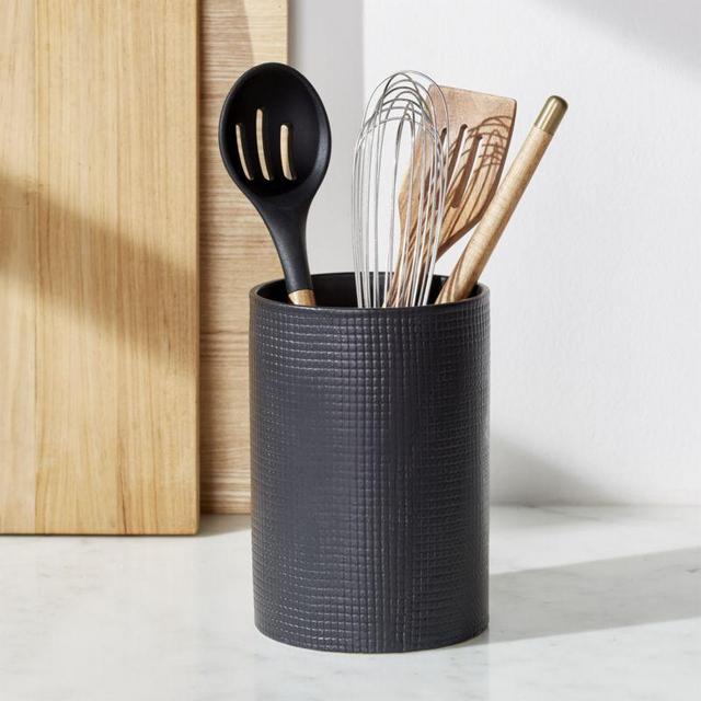 Matte Black Utensil Holder