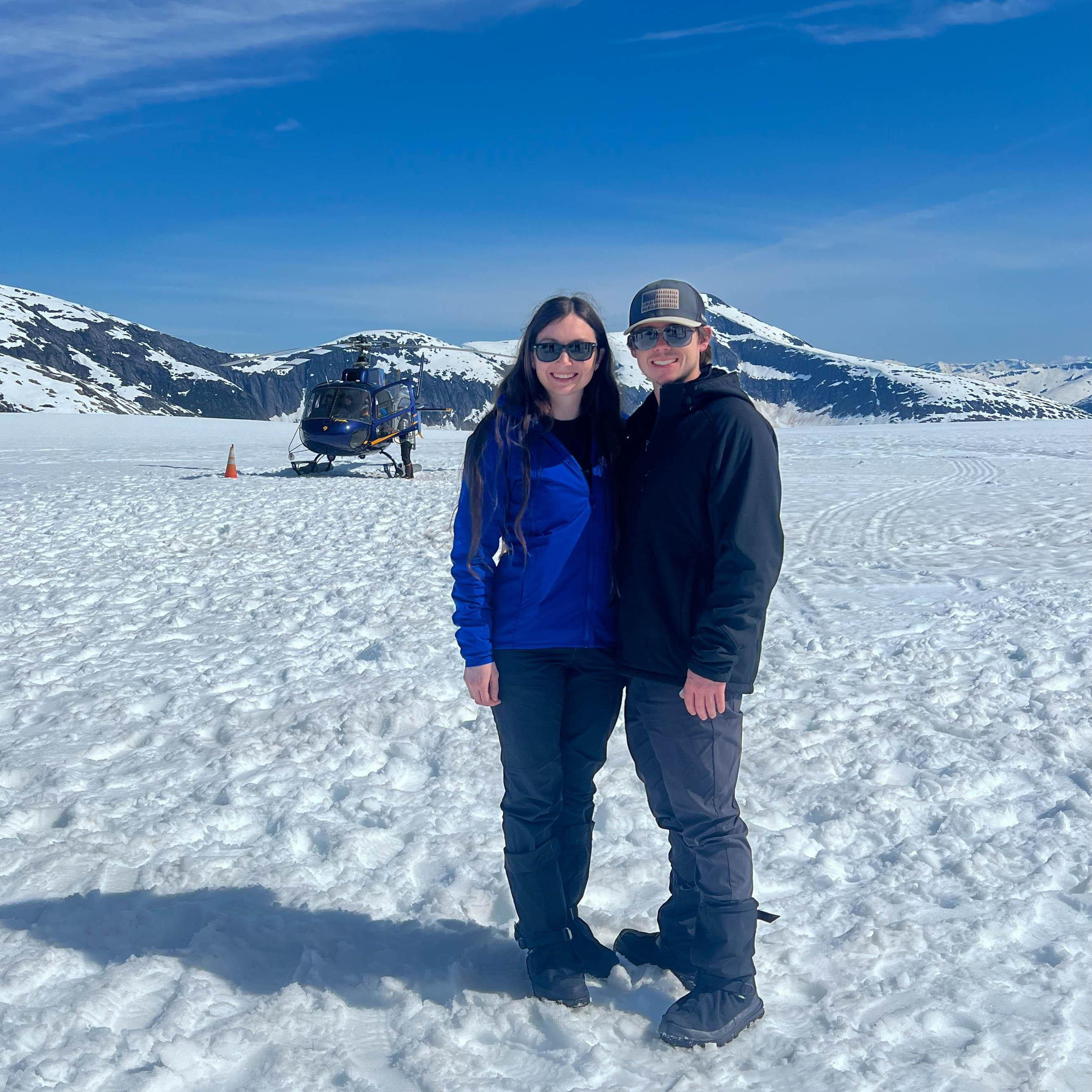 Standing on a glacier in Alaska after a Helicopter ride through the mountains