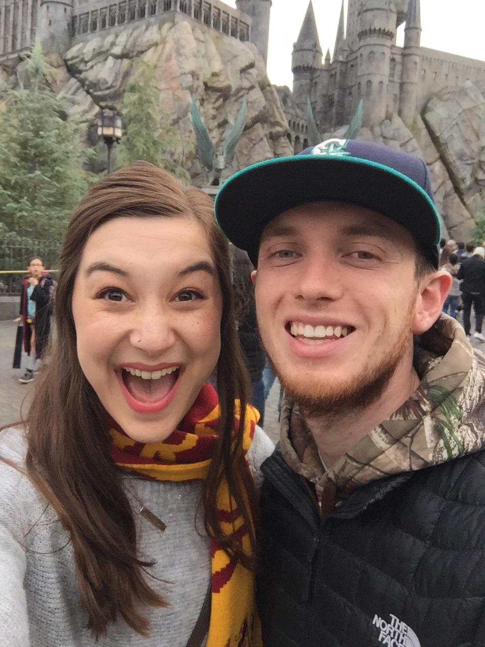 At Hogwarts Castle! 
(Krista is obviously more excited)
