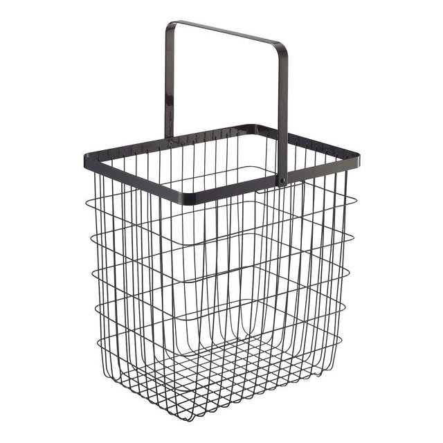 Yamazaki Tower Laundry Basket, Large, Black