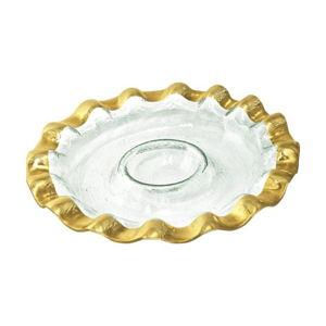 Annieglass Ruffle Round Chip & Dip Server