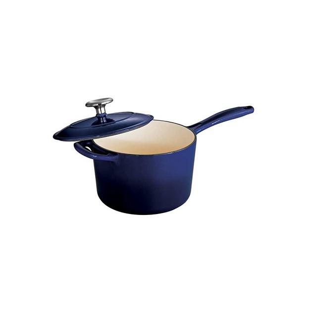 Tramontina 80131/070DS Enameled Cast Iron Covered Sauce Pan, 2.5-Quart, Gradated Cobalt