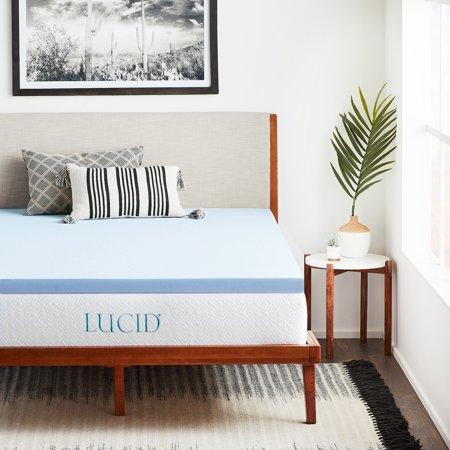 Lucid Plush Gel Infused Memory Foam Mattress Topper (3 inch, King)