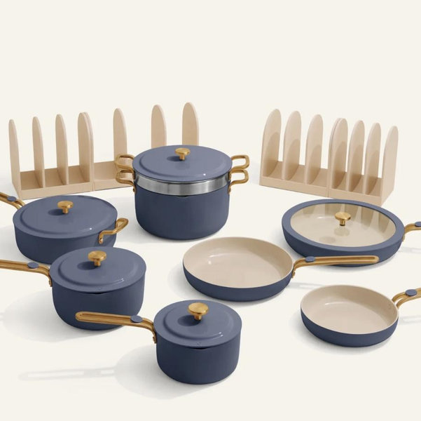 Essentials Complete Cookware Set- Blue Salt