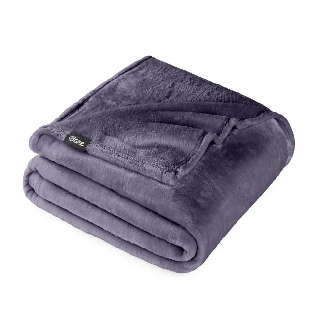 Dusty Purple Microplush Twin/Twin XL Fleece Blanket by Bare Home