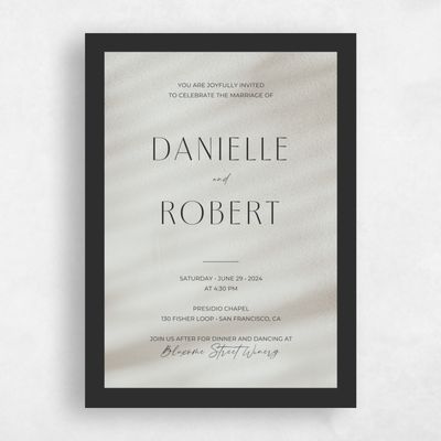 Onyx, Black Wedding Invitation - Pinellas Type