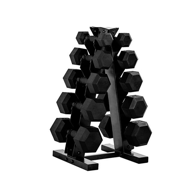 CAP Barbell 150 LB Coated Hex Dumbbell Weight Set and Storage Rack | Multiple Handle Option