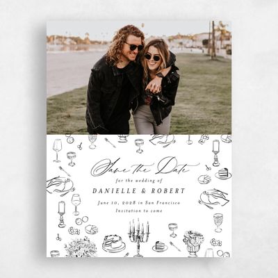 White Photo Wedding Save the Date - Elodie Photo