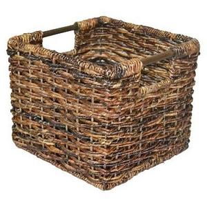 Wicker Small Milk Crate Dark Brown 8"x10" - Threshold™