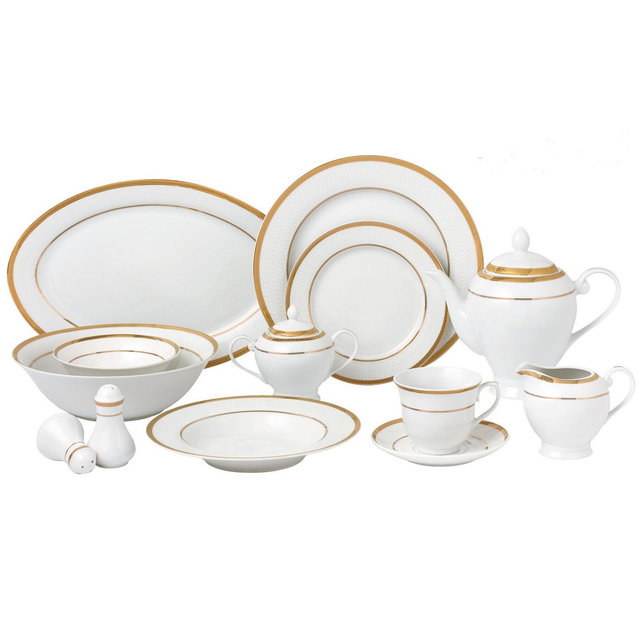 Lorren Home Trends Josephine 57-PC Dinnerware Set, Service for 8