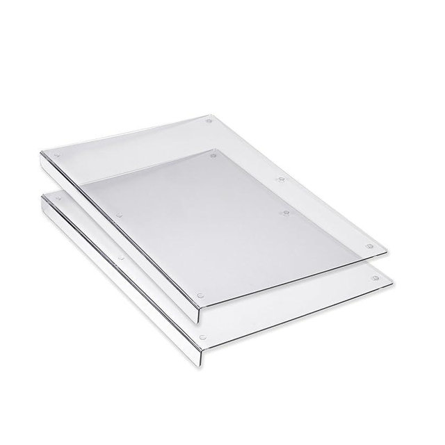 2 Cutting Board with Lip Edge – Clear Acrylic – Non-Slip – 12” x 16” – Countertop Protector for Chopping and Cutting Food