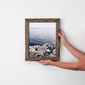 11x14 distressed pine picture frame with dark walnut stain . . . . handmade