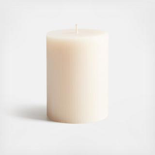 Ribbed Small Pillar Candle