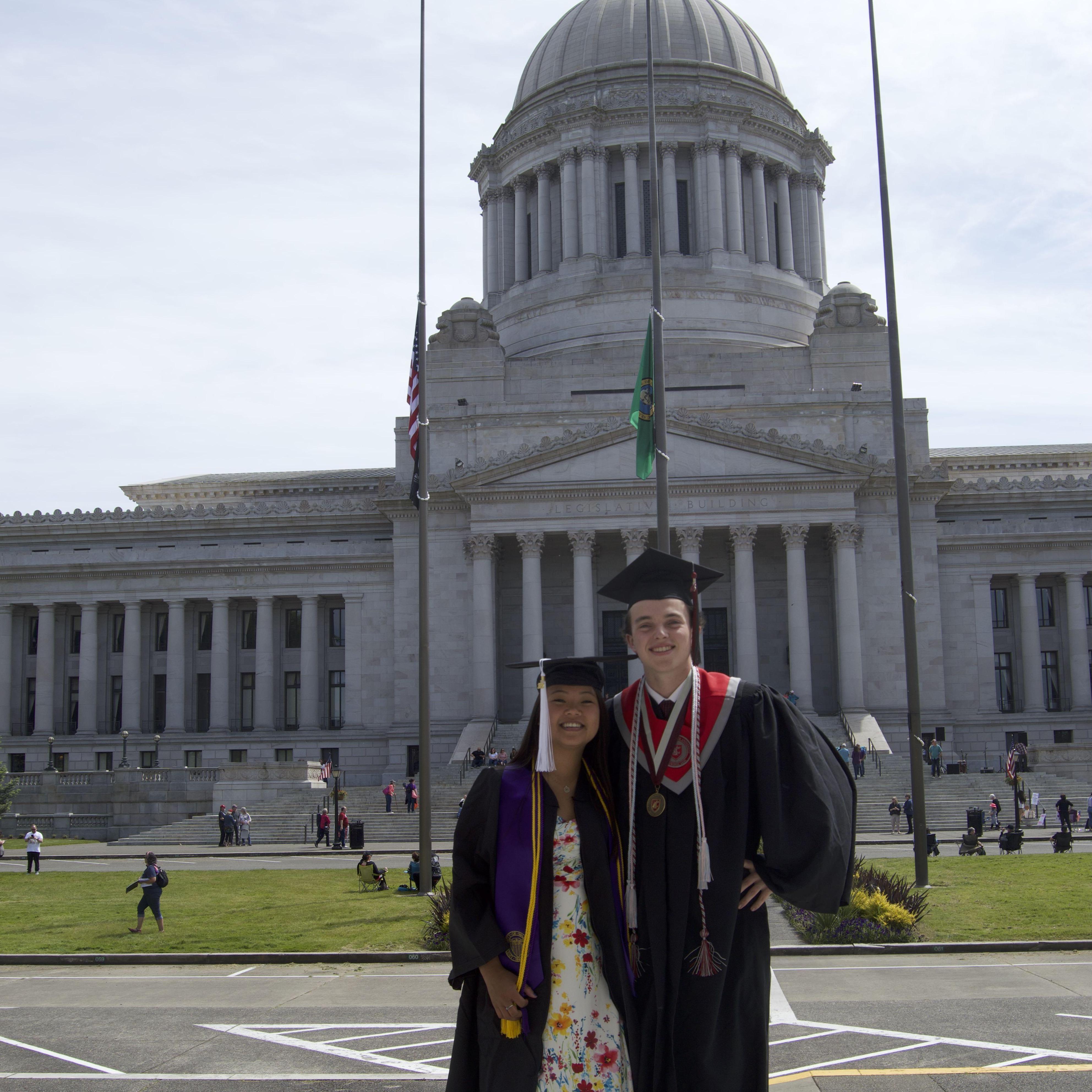 June 2020 | We both graduated from college during COVID, so we took our grad photos in Olympia!