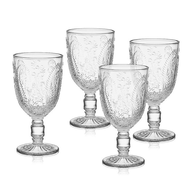 Fitz and Floyd Maddi Wine Goblet, Set of 4, Clear