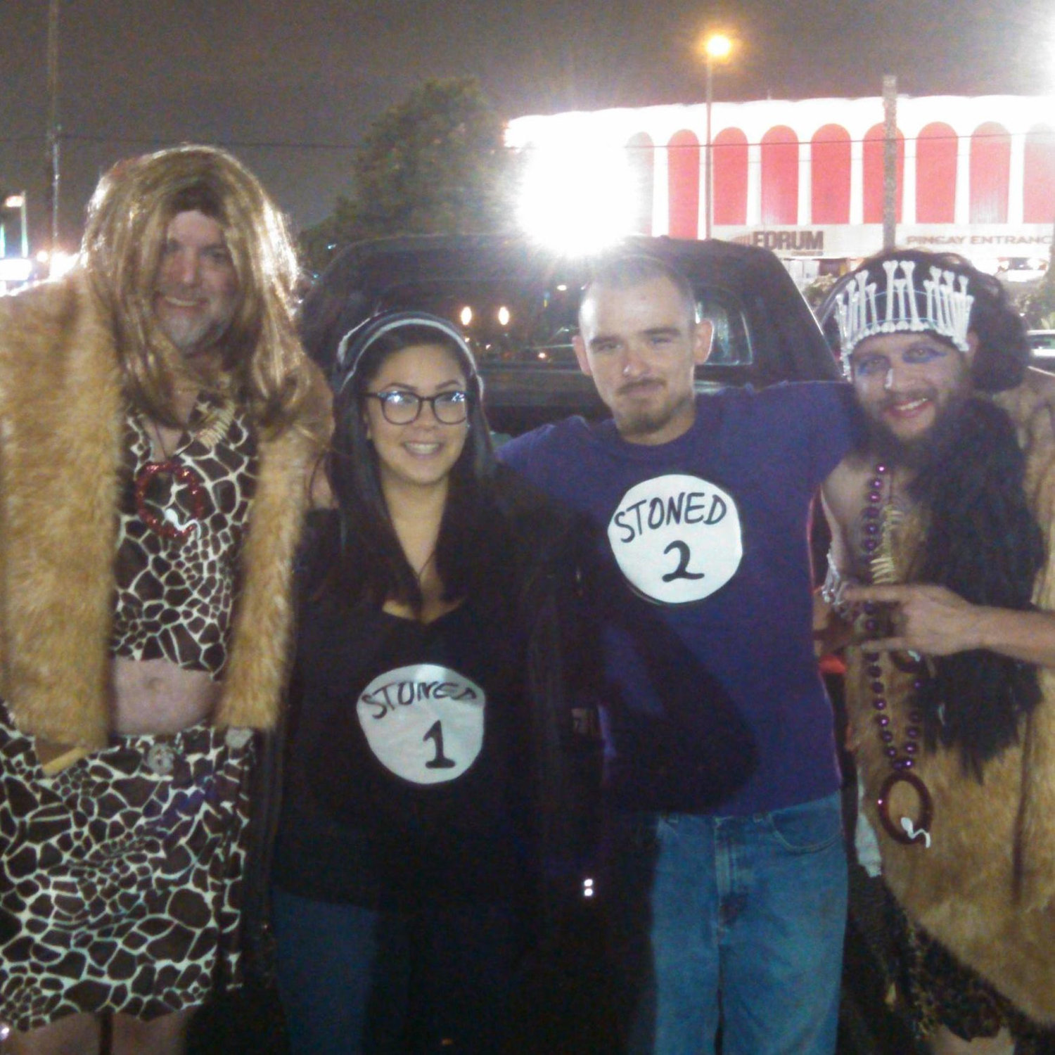 Tyler and I posing with some "Queens of the Stone Age" on Halloween, 2014.