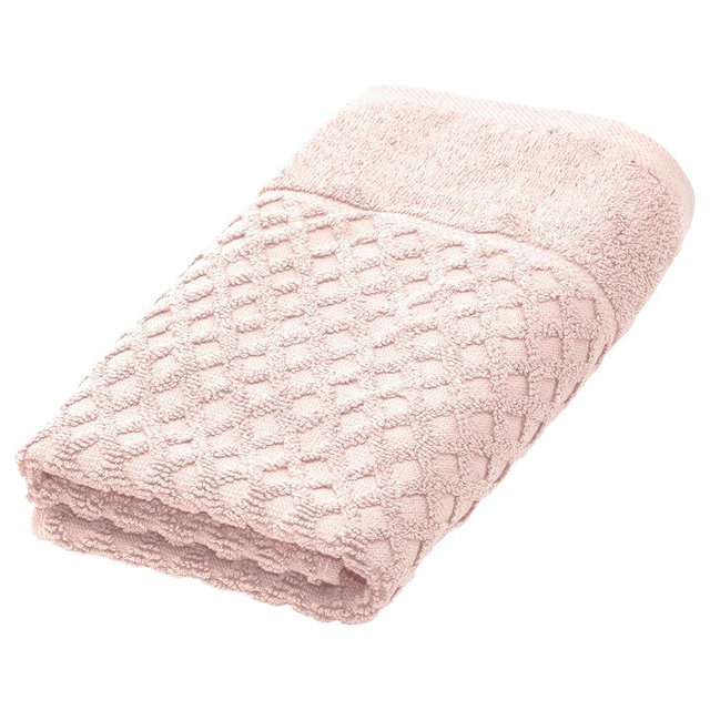 Great Bay Home Pink Hand Towel - 100% Cotton - Absorbent, Durable, Quick-Dry Bathroom Hand Towels - Low-Twist, Two-Ply Decorative Towels (Pink, 26" x 16")